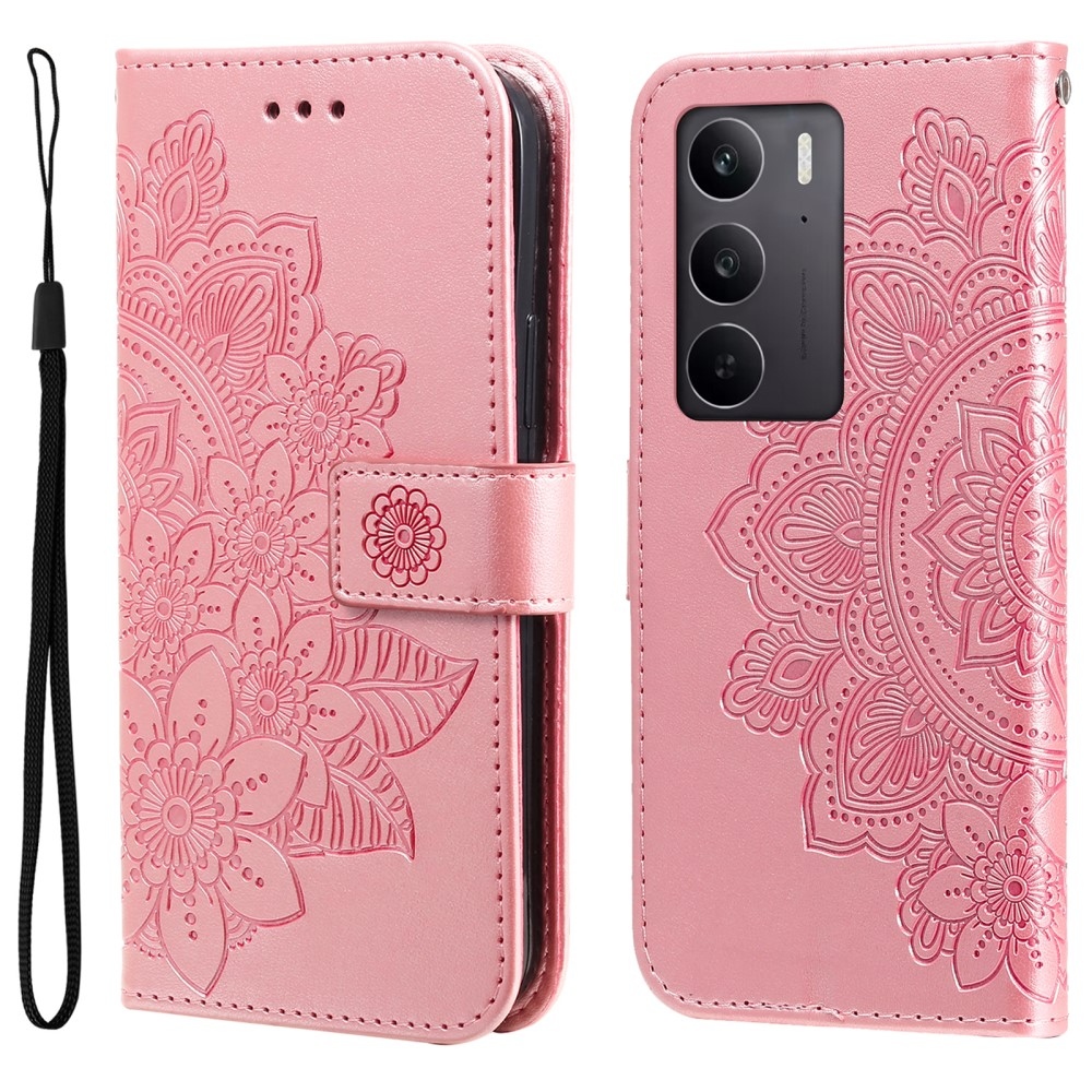 Mandala könyvtáska a Realme C75 készülékhez - rózsaszín