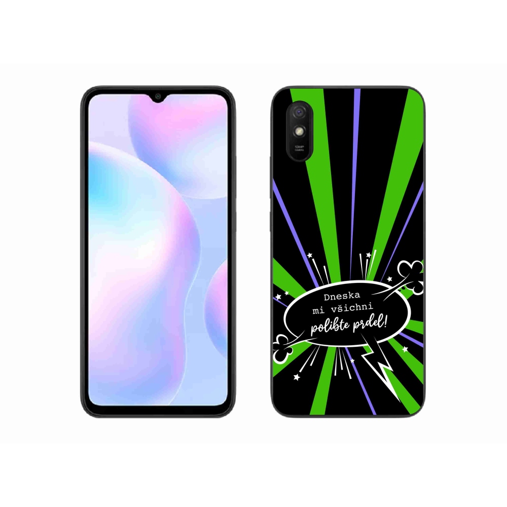 Gél borító mmCase a Xiaomi Redmi 9AT-hoz - vicces szöveg 15 fekete háttérrel