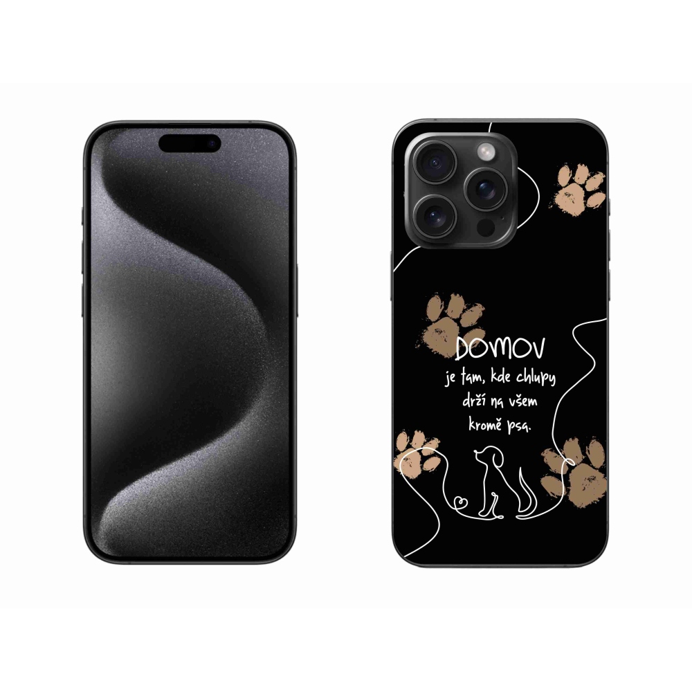 Zselés borítás mmCase iPhone 15 Pro Max készülékhez - kutya motívum fekete háttérrel