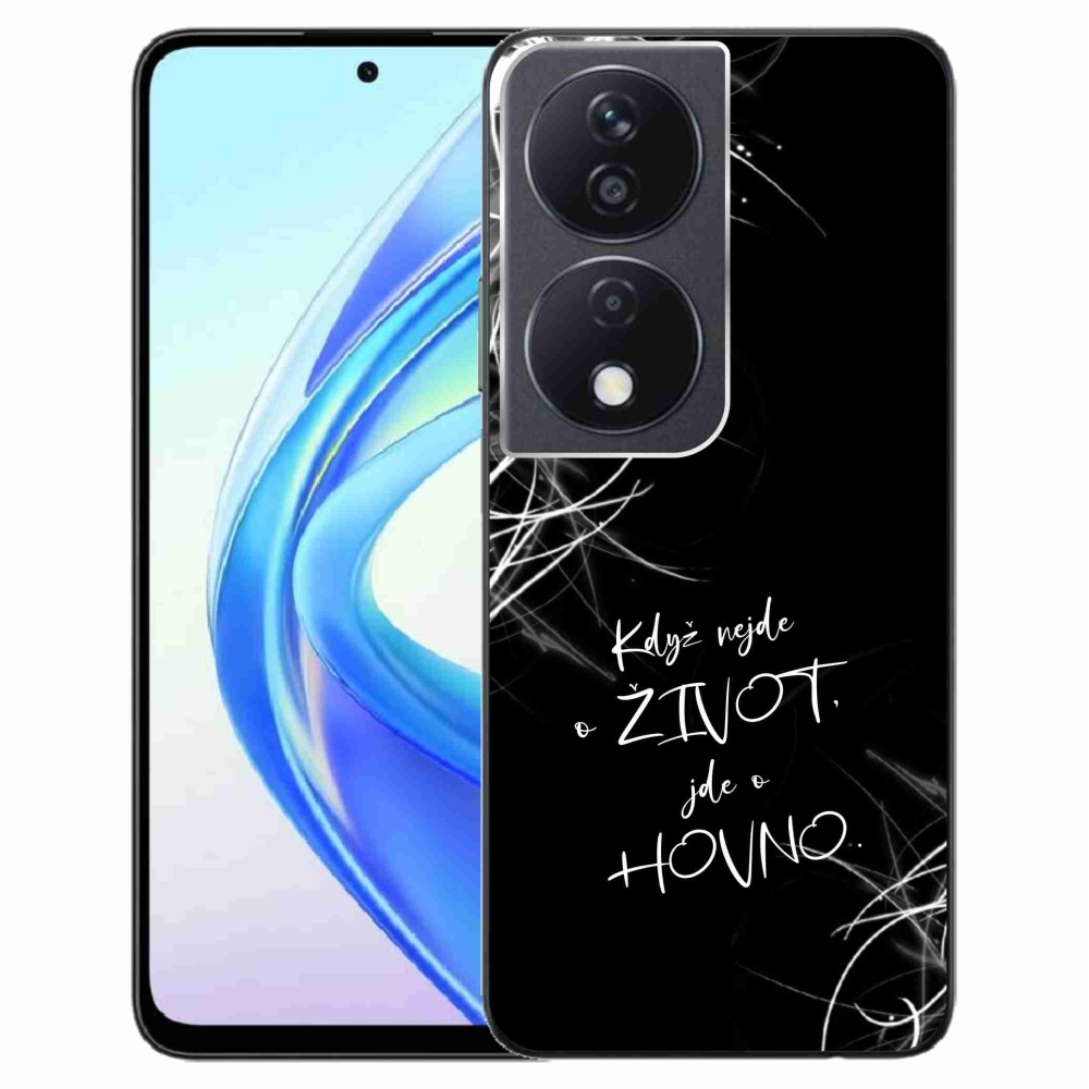 Gél borító mmCase a Honor X7b/Honor 90 Smart készülékhez - vicces szöveg 16 fekete háttér