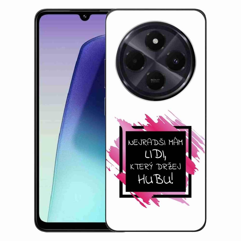 Gél borító mmCase a Xiaomi Redmi 14C/Poco C75-hez - vicces szöveg 7 fekete és fehér háttérrel