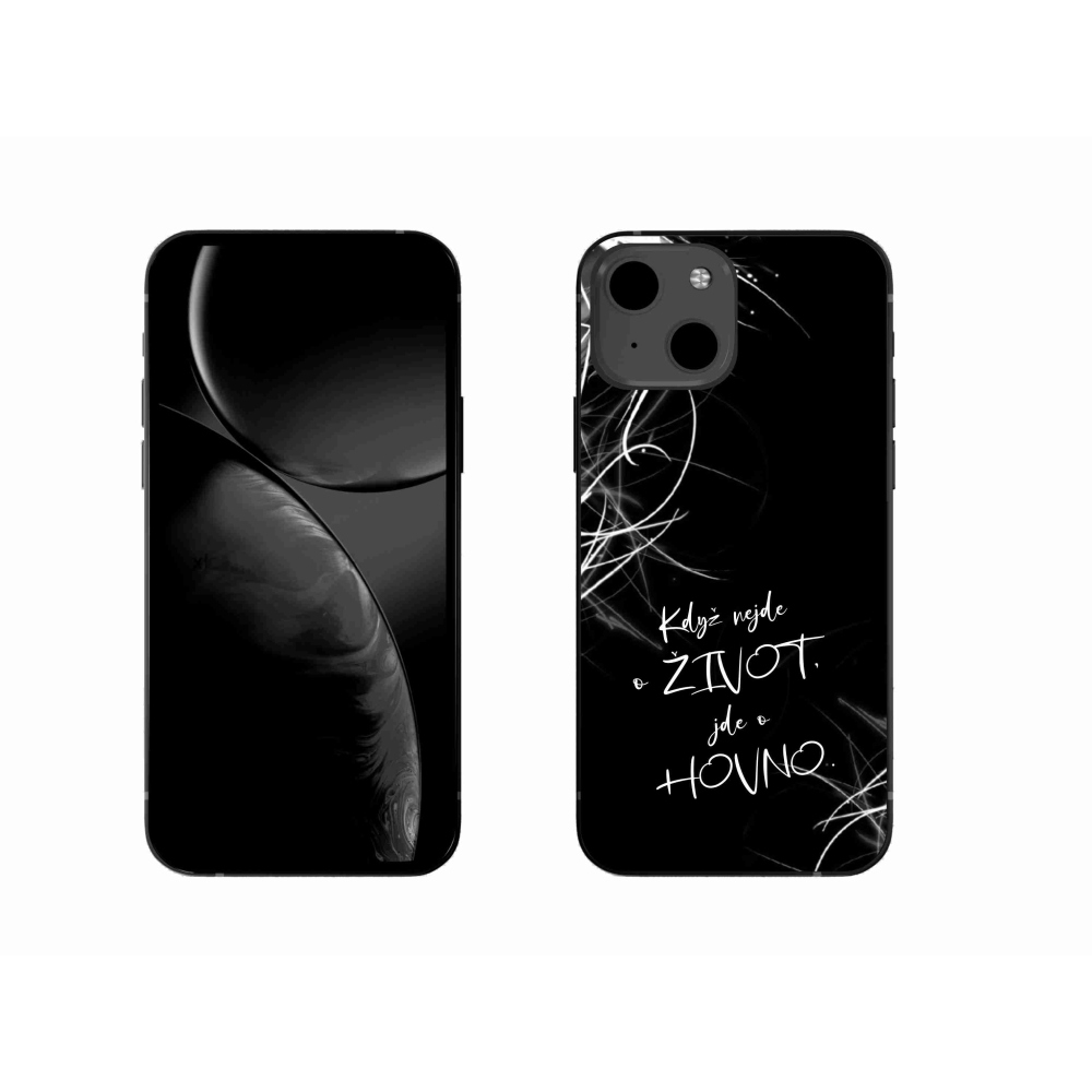 Gél borítás mmCase iPhone 13 6.1 készülékhez - vicces szöveg 16 fekete háttér