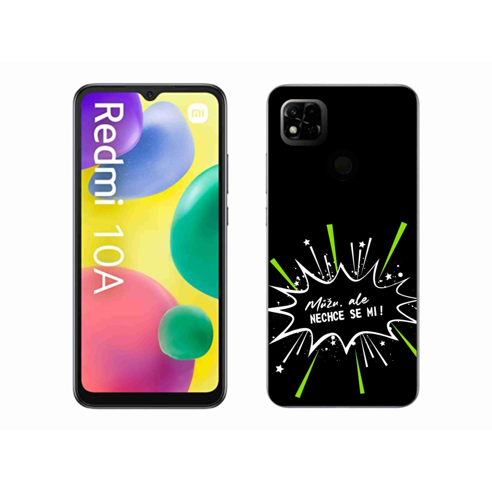 Gél borító mmCase a Xiaomi Redmi 10A számára - vicces szöveg 11 fekete háttérrel