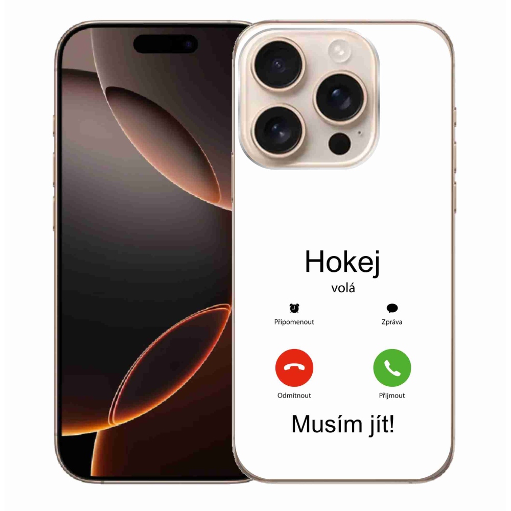 Gél borítás mmCase iPhone 16 Pro Max készülékhez - hoki hívások fehér háttérrel