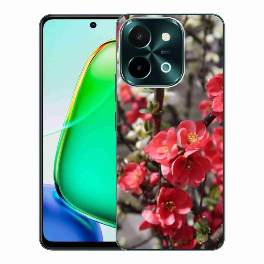 Gél védőhuzat mmCase a Vivo Y28-hoz - piros virágok