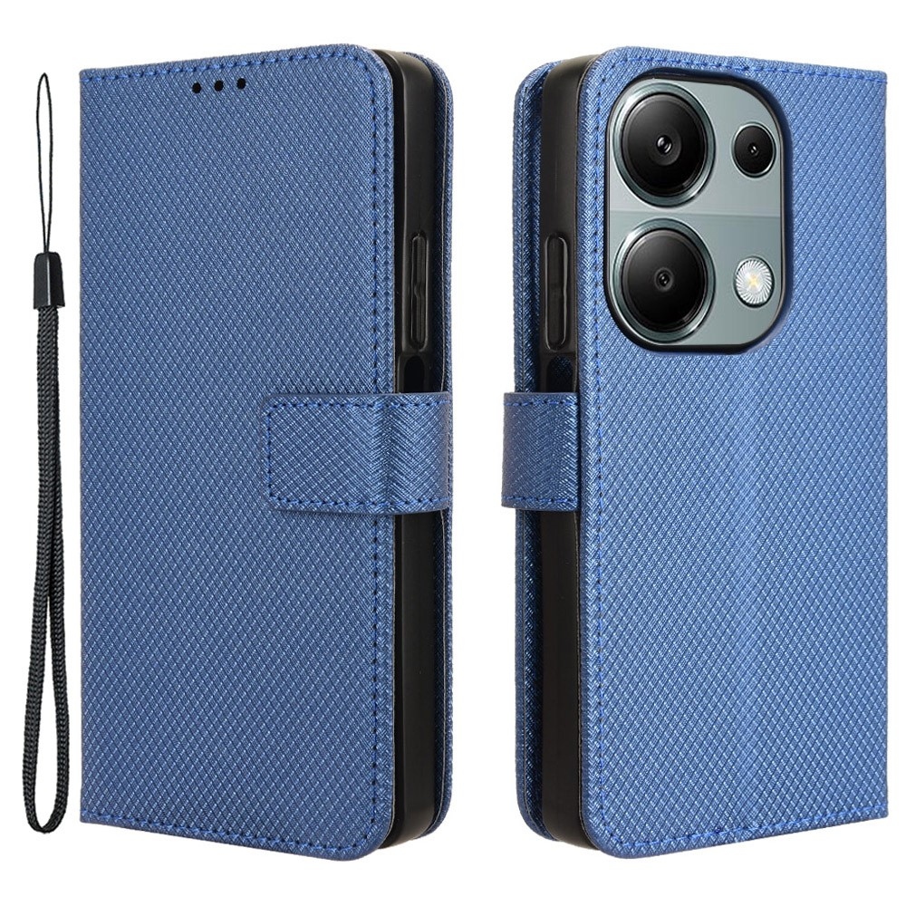 Gyémánt könyv tok Xiaomi Redmi Note 14S/Note 13 Pro 4G/Poco M6 Pro - kék