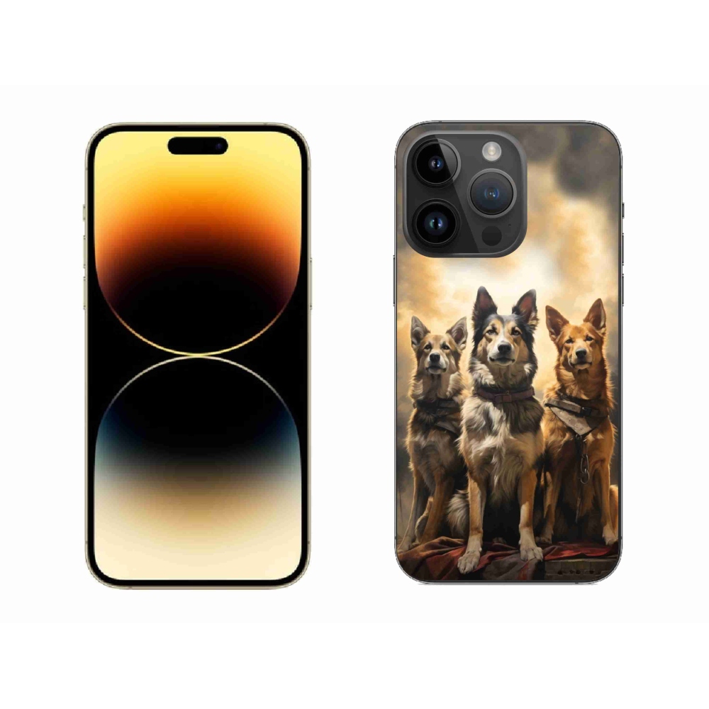 Zselés borítás mmCase iPhone 14 Pro Max készülékhez - három kutya
