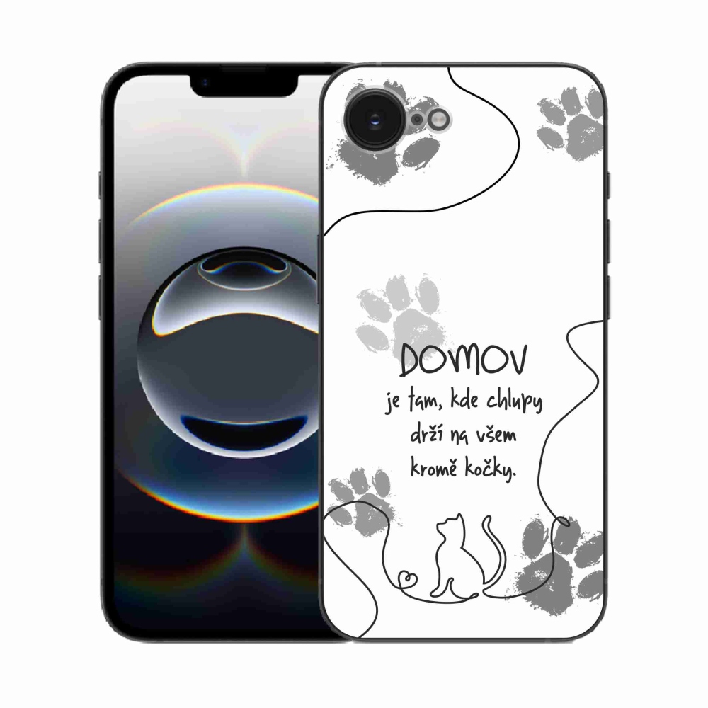 Gél borító mmCase iPhone 16e készülékhez - macska motívum fehér háttér