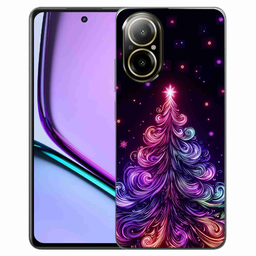 Gél borítás mmCase a Realme C67 készülékhez - neon karácsonyfa 1