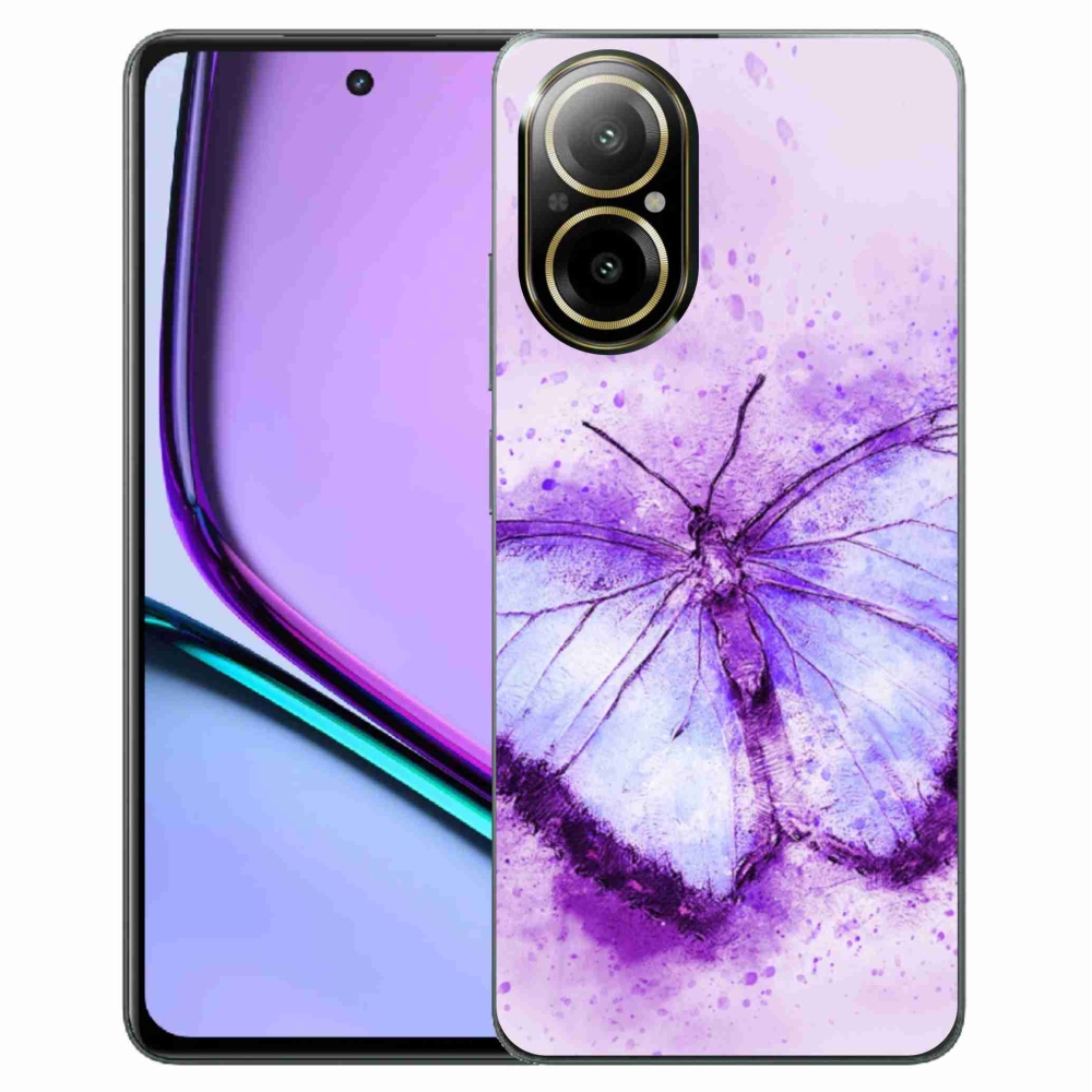 Zselés borító mmCase a Realme C67 készülékhez - lila pillangó