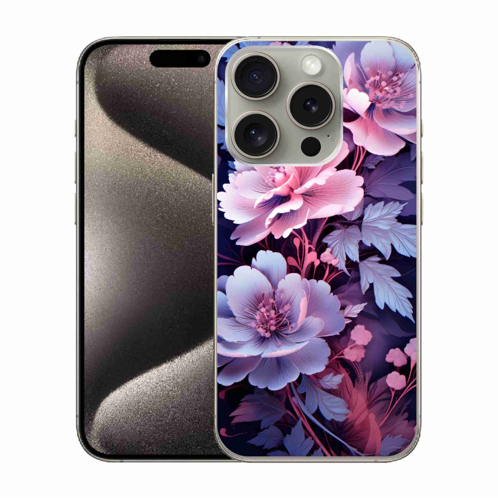Zselés borítás mmCase iPhone 15 Pro készülékhez - virágok 11
