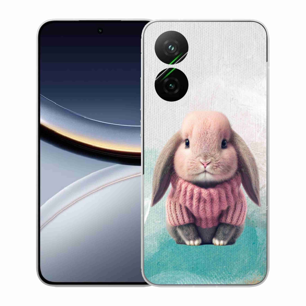 Gél borítás mmCase a Xiaomi Poco F7 5G-hez - nyúl pulóverben