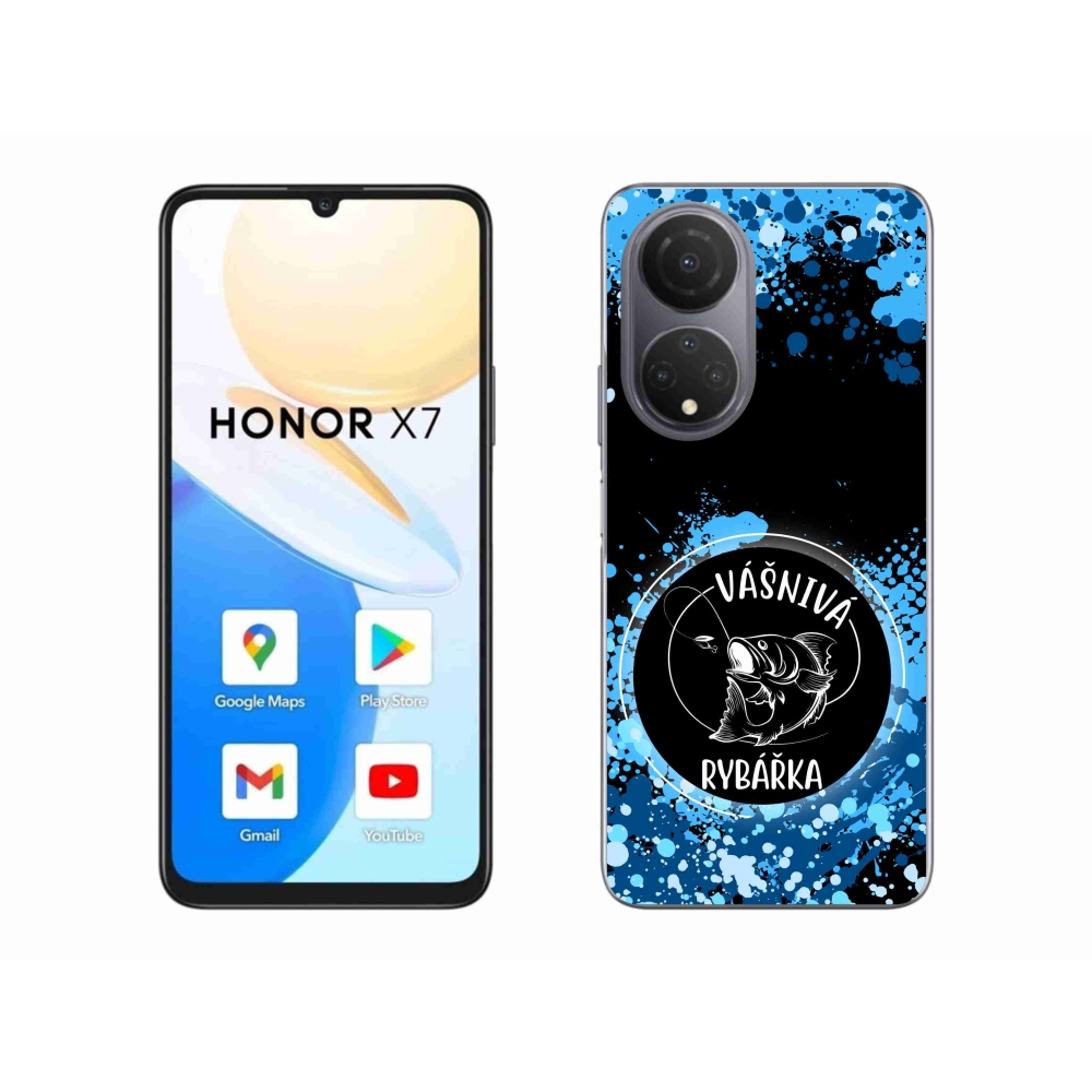 Gél borító mmCase a Honor X7-hez - szenvedélyes halásznő fekete háttérrel