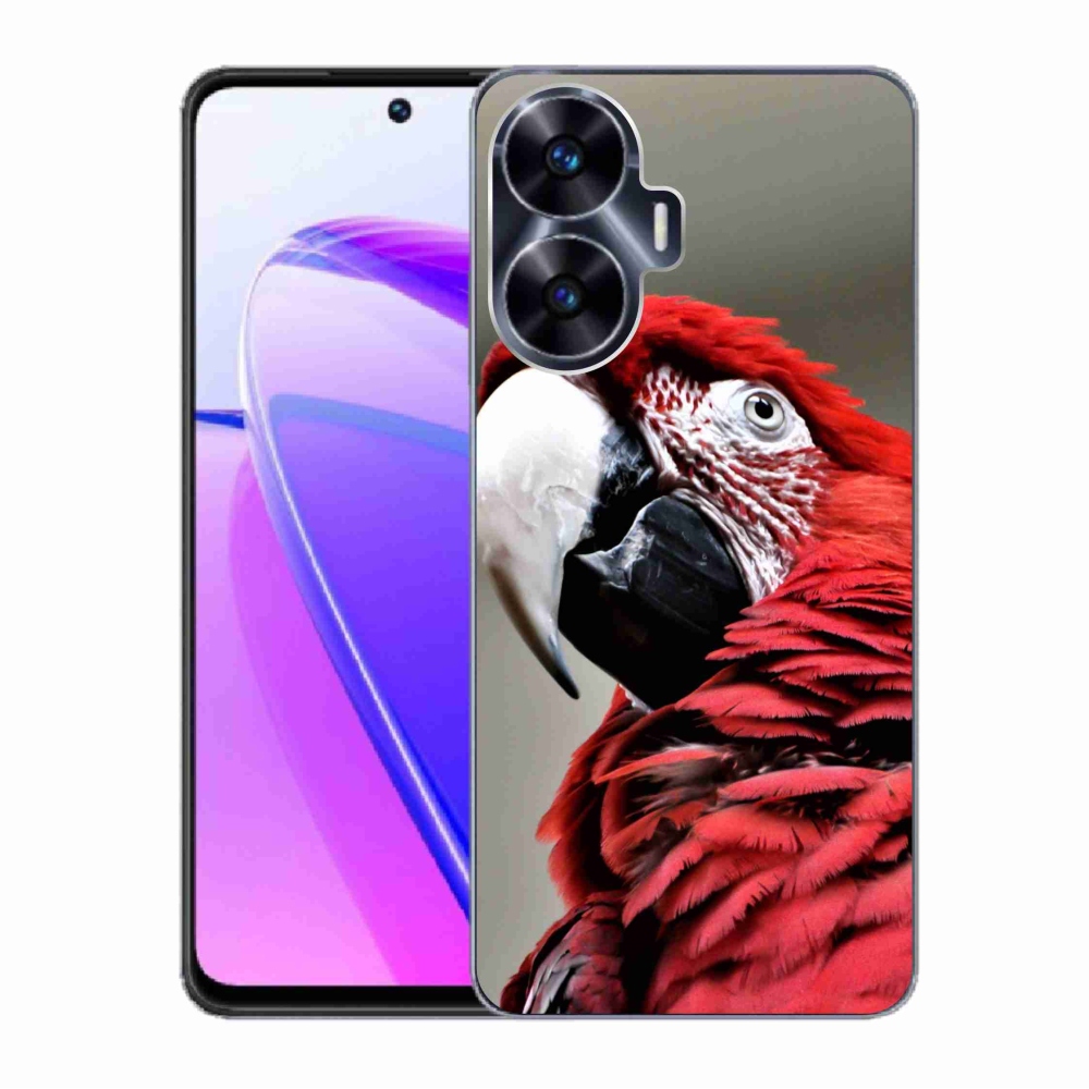 Gél tok mmCase a Realme C55 készülékhez - papagáj ara piros