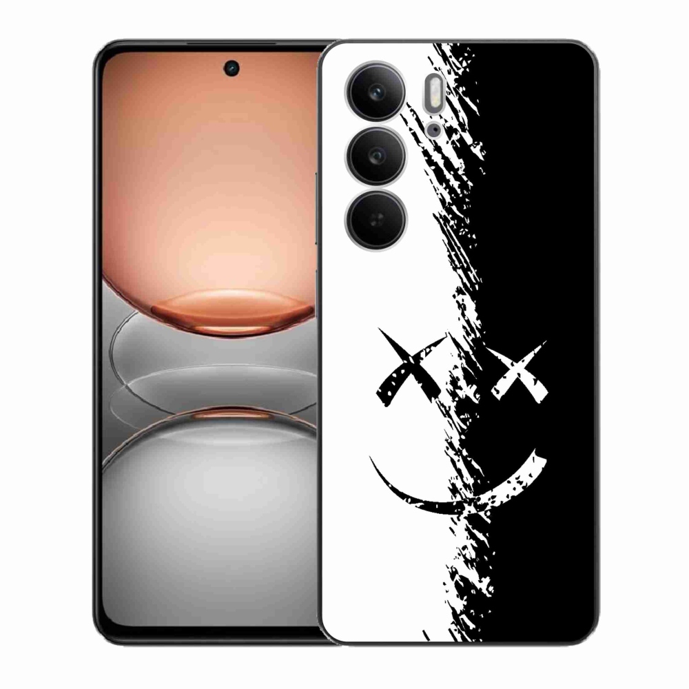 Gél borító mmCase a Realme C75 készülékhez - fekete-fehér mosolygó