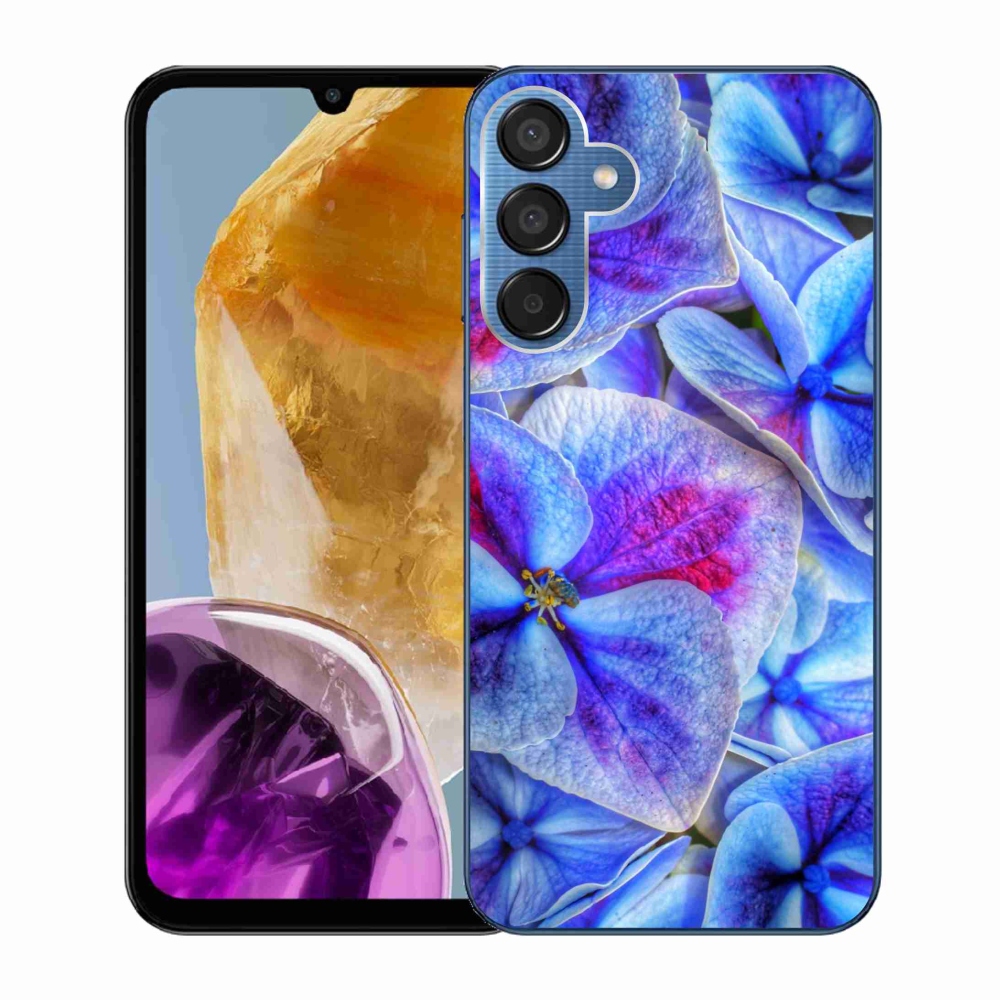 Gél védőhuzat mmCase Samsung Galaxy M15 5G - kék virágok 1