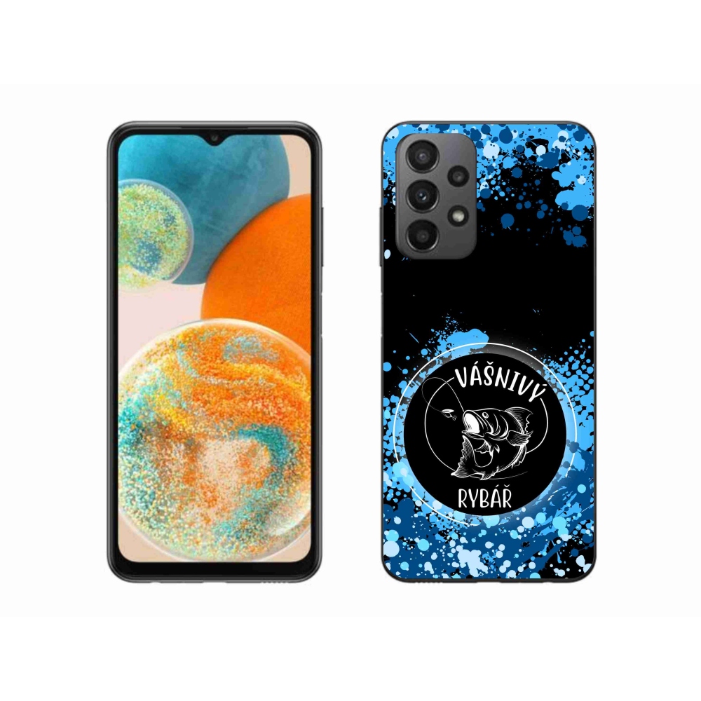 Gél borítás mmCase Samsung Galaxy A23 4G/5G - szenvedélyes halász fekete háttérrel