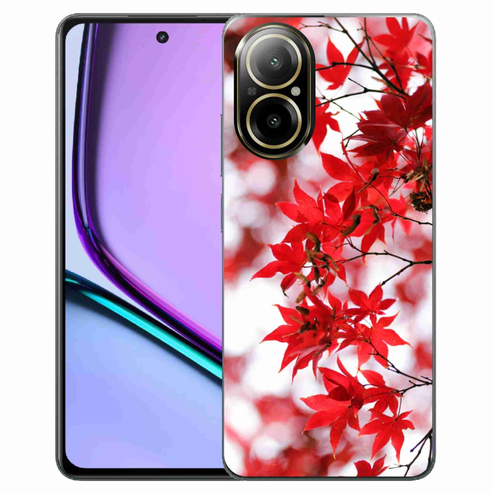 Zselés tok mmCase a Realme C67 készülékhez - piros levelek