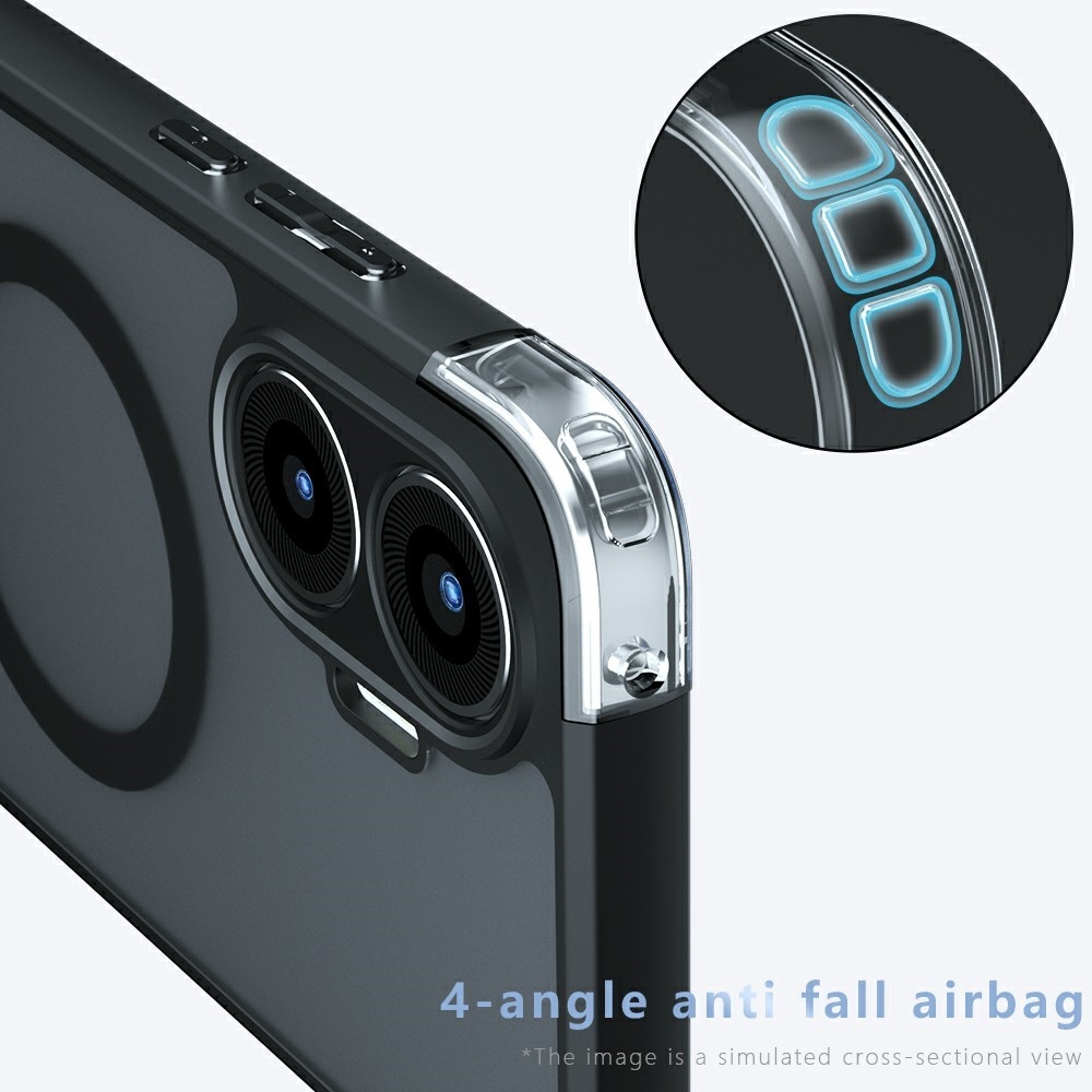 Matt zselés tok MagSafe tokkal a Xiaomi Poco F7 5G-re - fekete