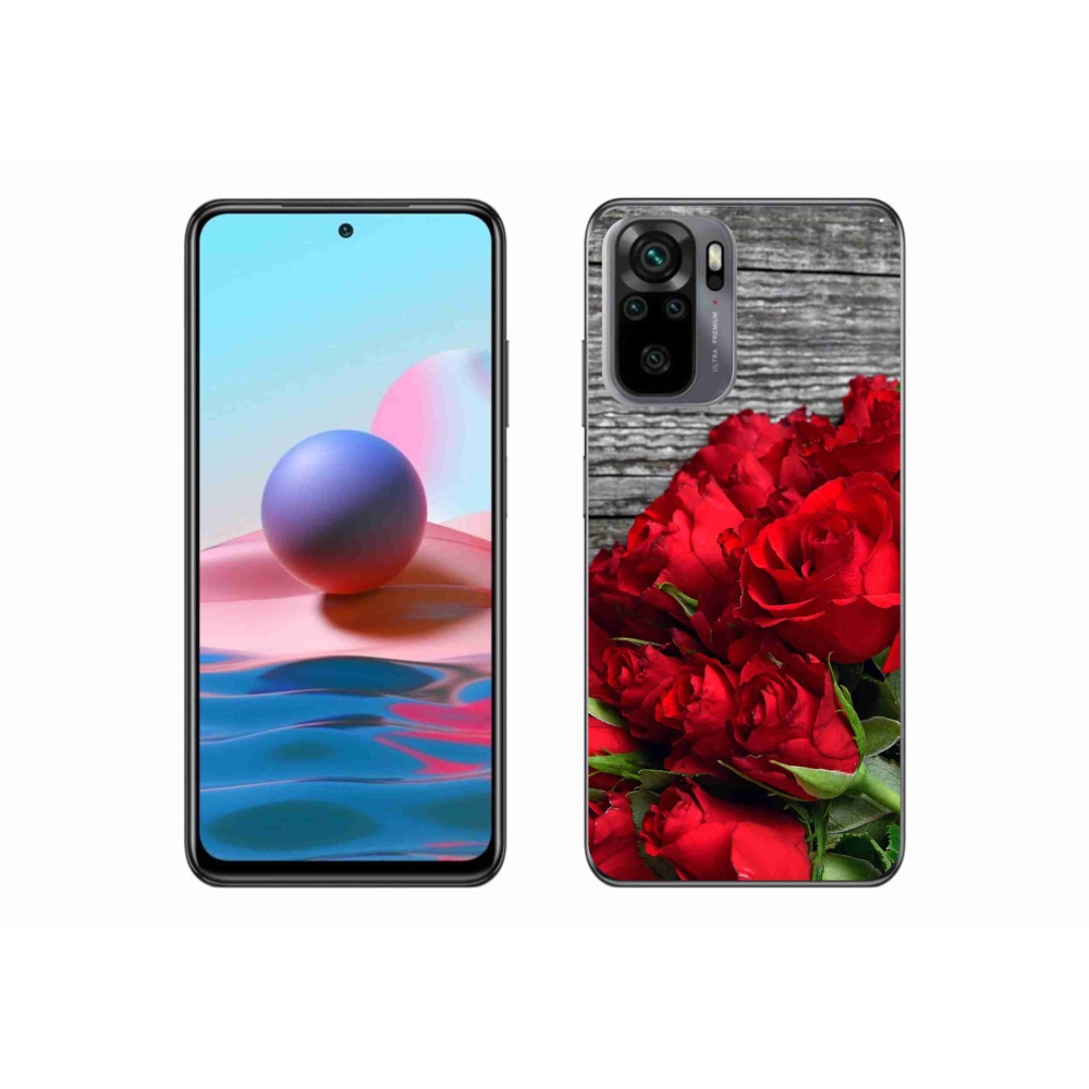 Gél borítás mmCase a Xiaomi Redmi Note 10 4G-hez - piros rózsa