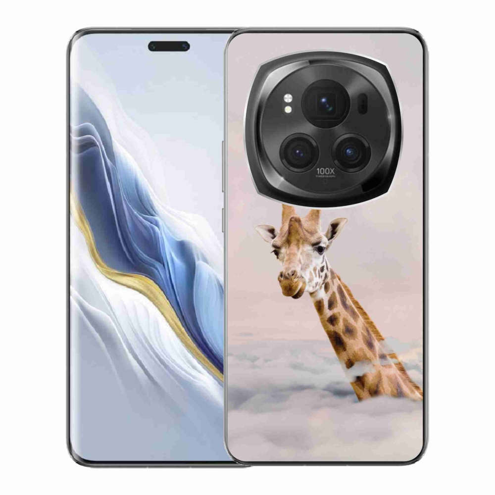 Zselés borítás mmCase a Honor Magic 6 Pro 5G számára - zsiráf a felhőkben