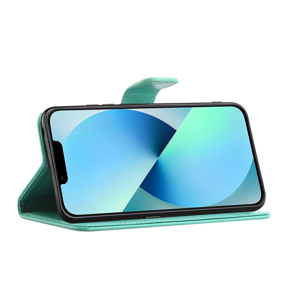 Fa könyvtáska iPhone 15 Pro Max készülékhez - teal színű