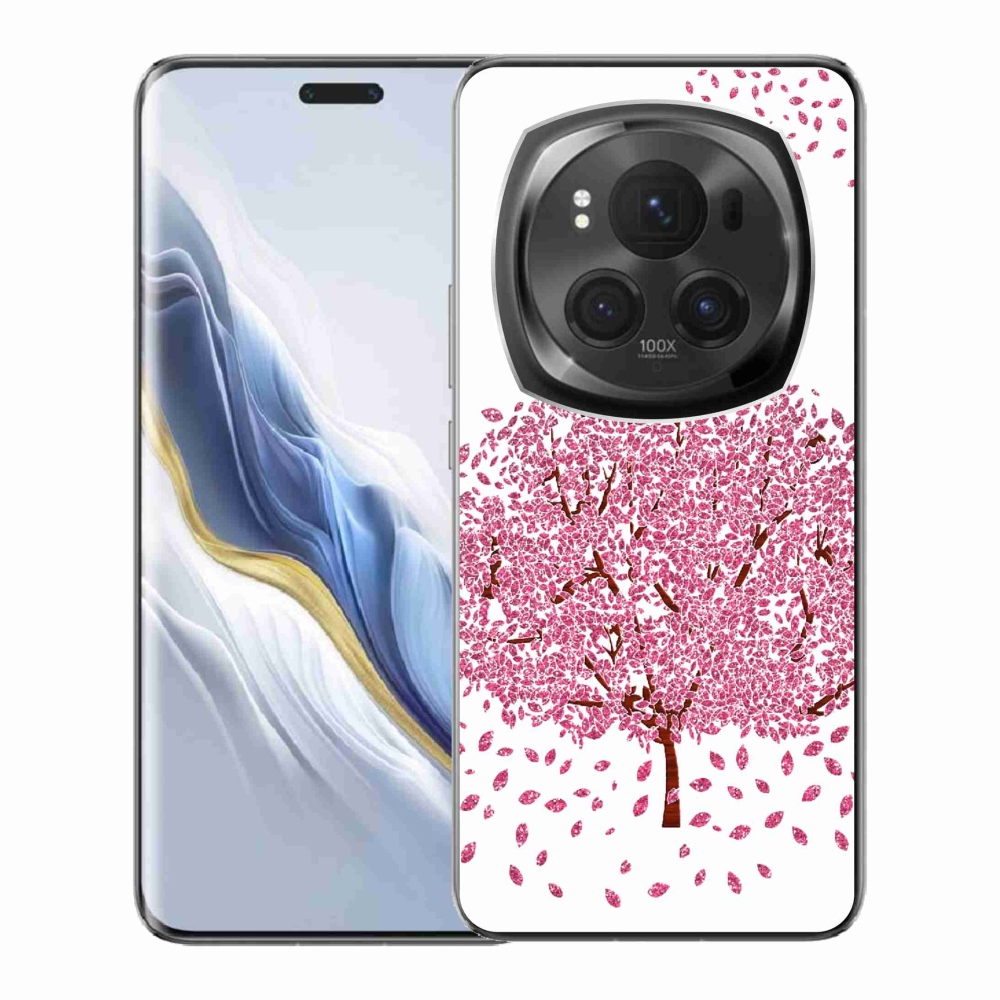 Zselés borítás mmCase a Honor Magic 6 Pro 5G számára - rajzfilmfa levelekkel