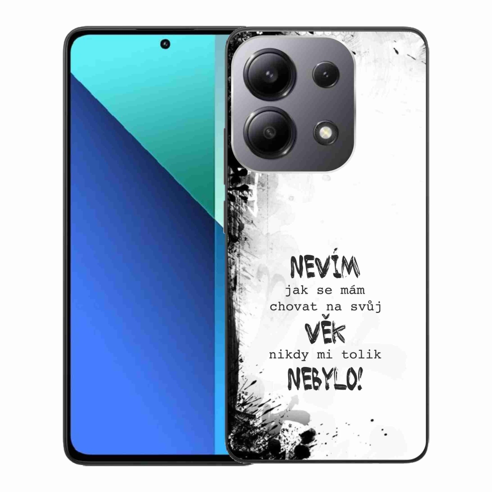 Gél borító mmCase a Xiaomi Redmi Note 13-hoz - vicces szöveg 14 fehér háttérrel