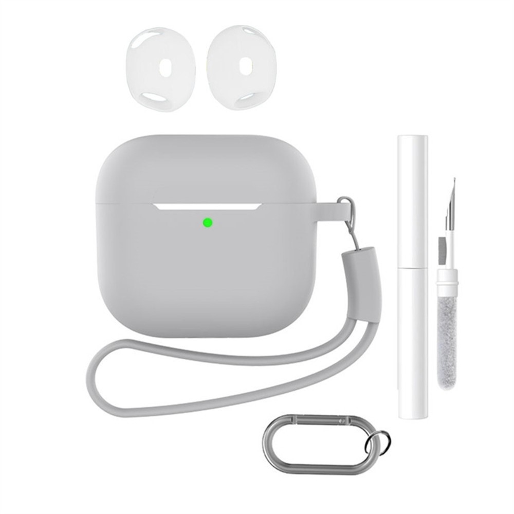 Apple AirPods 4 szilikon tok tisztító készlettel - szürke