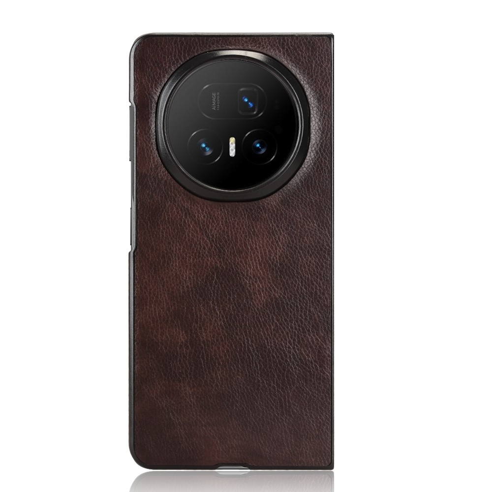 Vintages műanyag tok műbőrrel Honor Magic V5-hez - barna