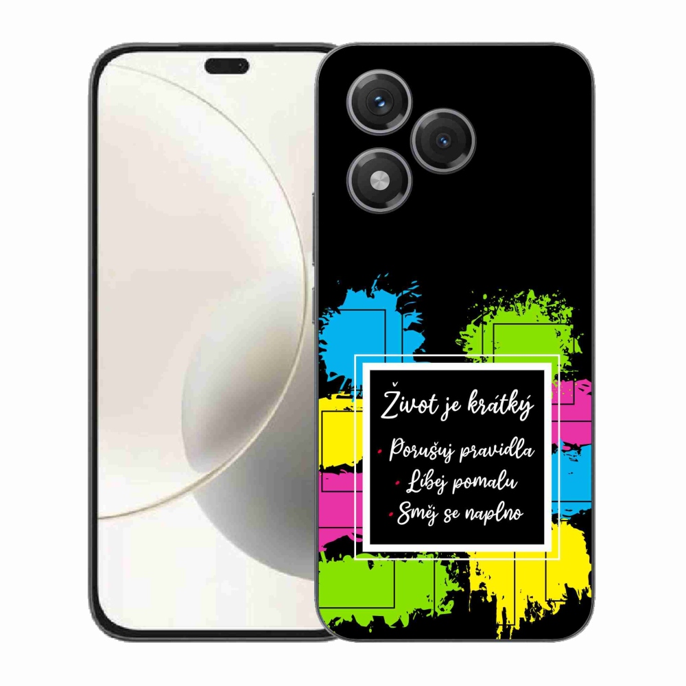 Zselés borítás mmCase a Honor 400 Lite készülékhez - Idézet 5 fekete háttér