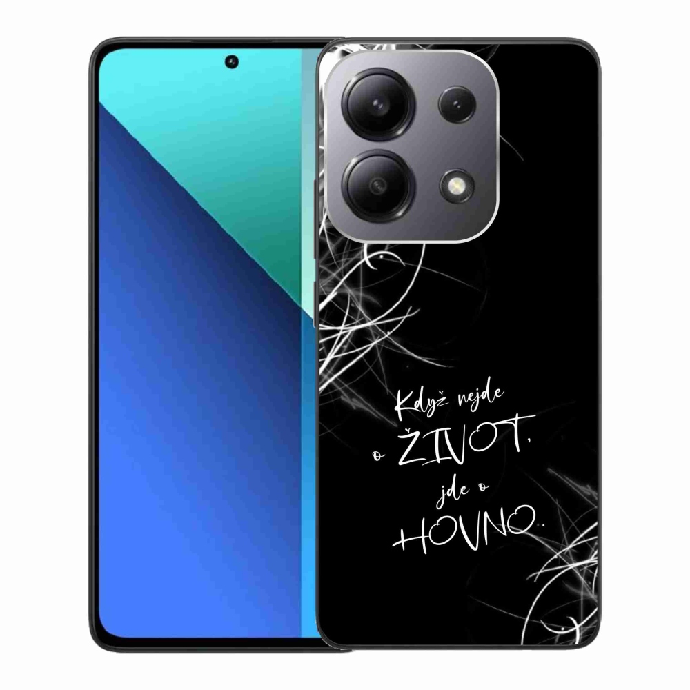 Gél borító mmCase a Xiaomi Redmi Note 13-hoz - vicces szöveg 16 fekete háttérrel