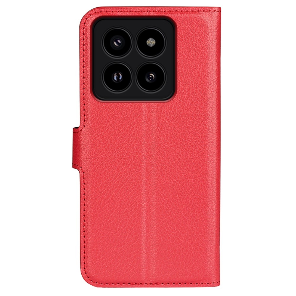 Litchi könyv tok a Xiaomi 14 Pro-hoz - piros