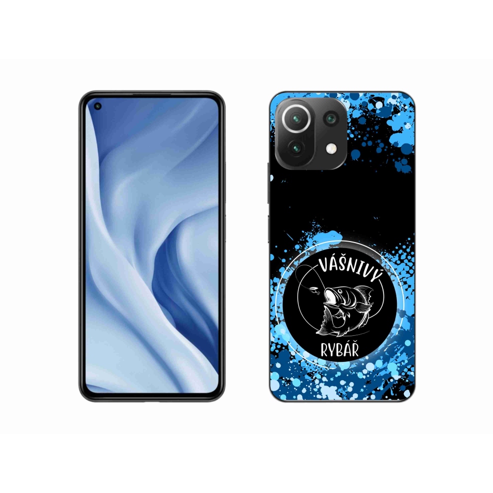 Gél borítás mmCase a Xiaomi Mi 11 Lite 4G/5G-hez - szenvedélyes halász fekete háttérrel