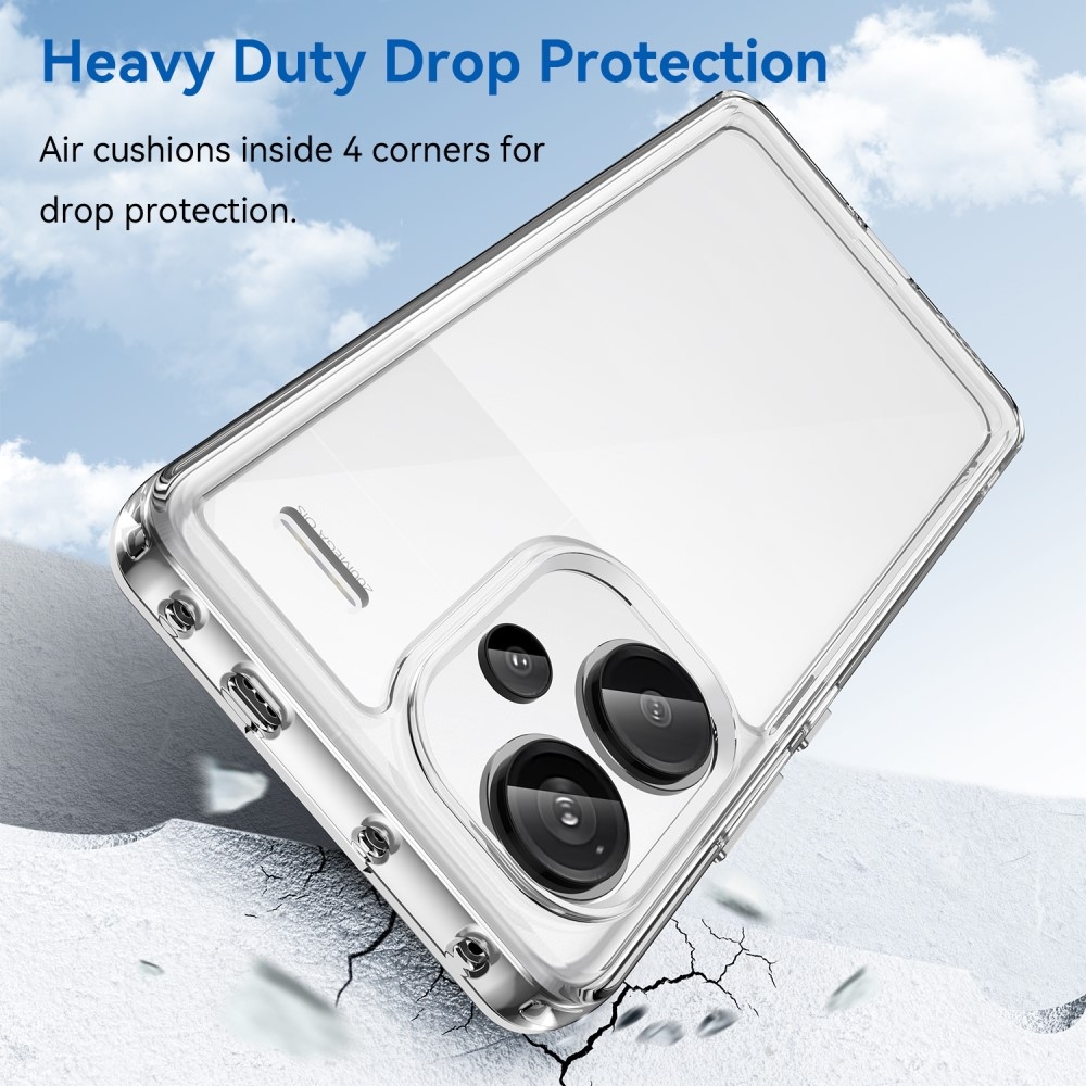 Gél tok kemény hátlappal Xiaomi Redmi Note 13 Pro+ 5G - átlátszó