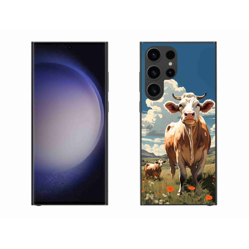 Zselés borítás mmCase Samsung Galaxy S23 Ultra 5G - tehenek a réten