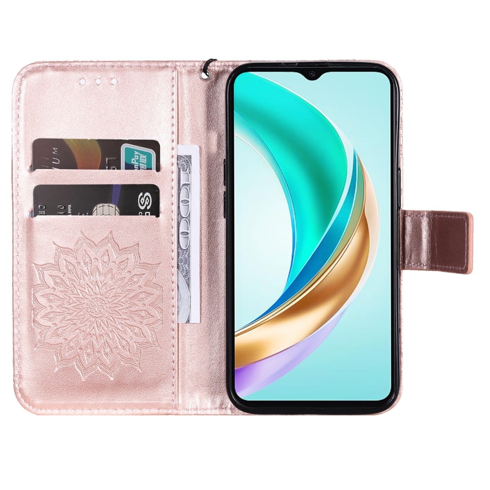 Napraforgó könyv tok Honor X6b-hez - rózsaarany