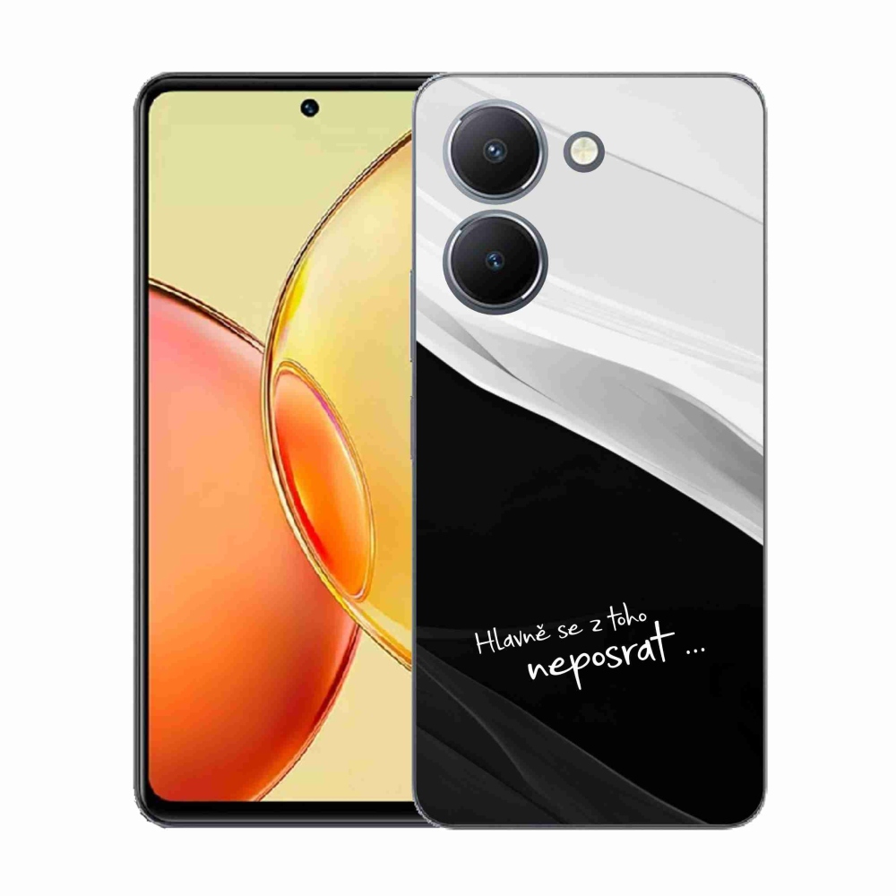 Gél borító mmCase a Vivo Y36-hoz - vicces szöveg 13 fekete és fehér háttérrel