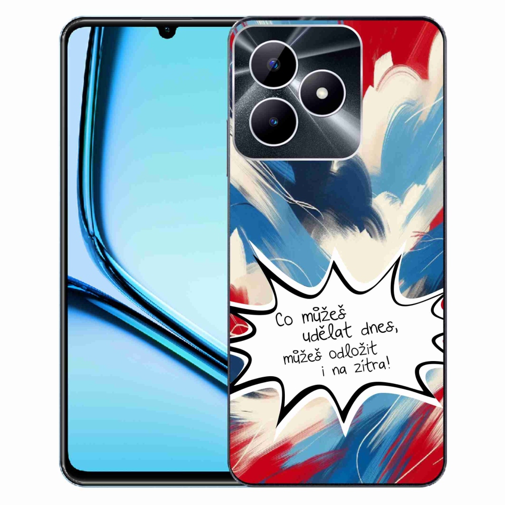 Zselés borító mmCase a Realme Note 50 készülékhez - vicces szöveg 9 fehér háttér