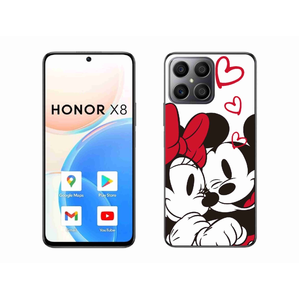 Zselés borítás mmCase a Honor X8 4G-hez - minnie és mickey