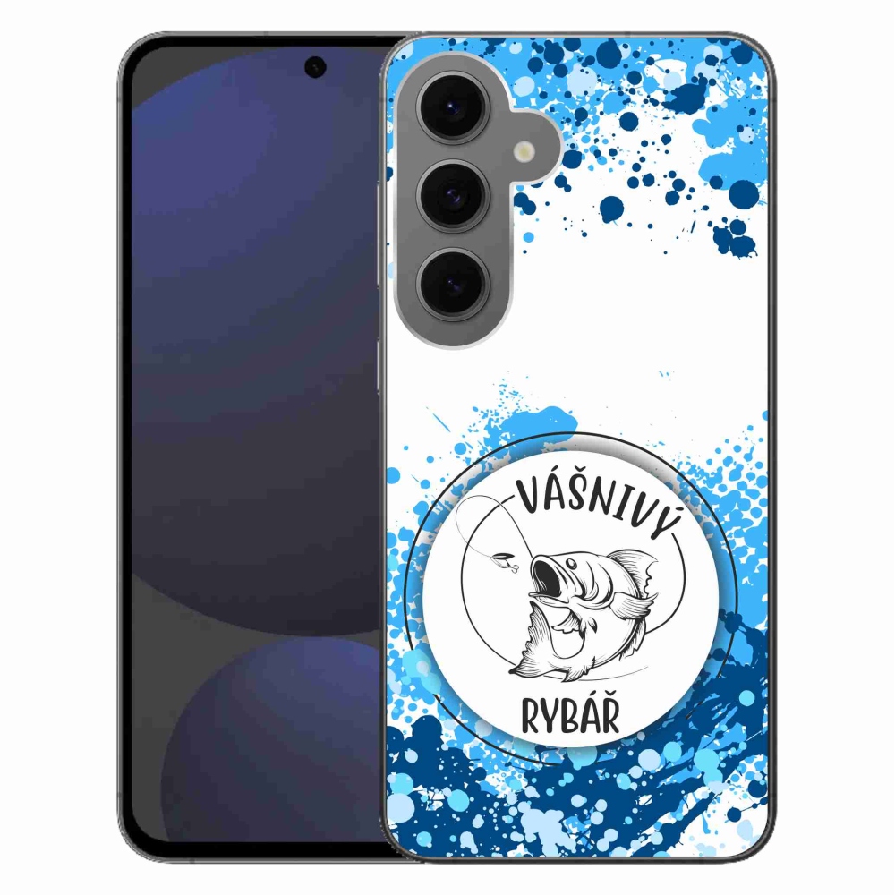 Gél borítás mmCase Samsung Galaxy S24 FE - szenvedélyes halász fehér háttérrel