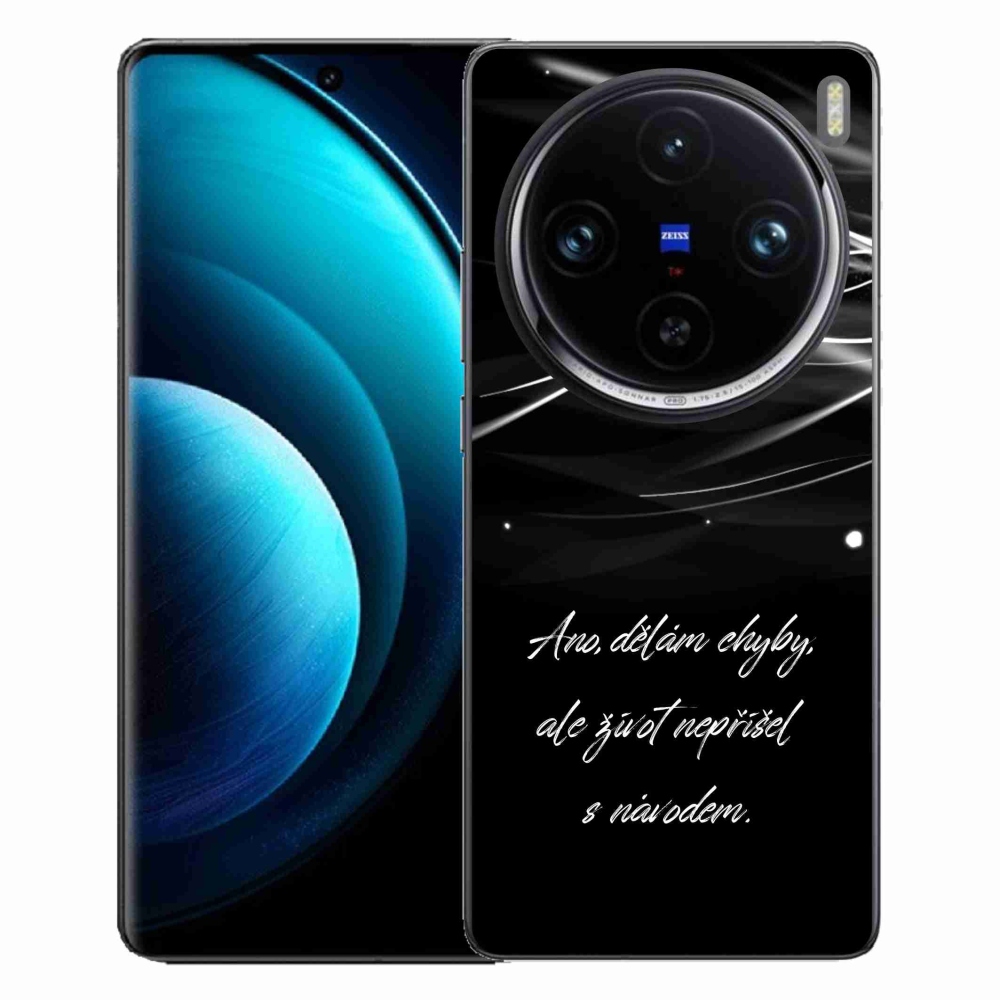 Zselés borítás mmCase a Vivo X100 Pro 5G-n - idézem fekete háttérrel