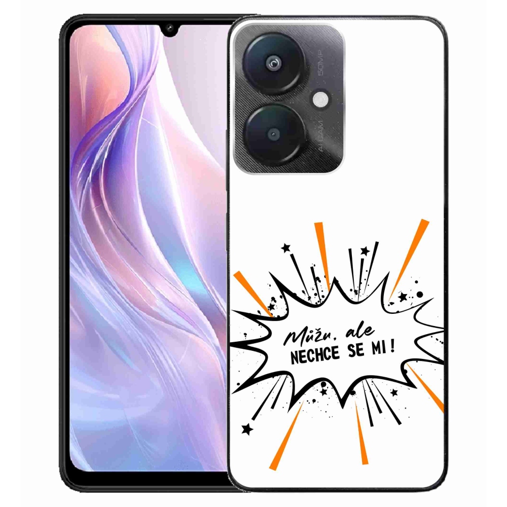 Gél borító mmCase a Xiaomi Redmi 13C 5G-hez - vicces szöveg 11 fehér háttérrel