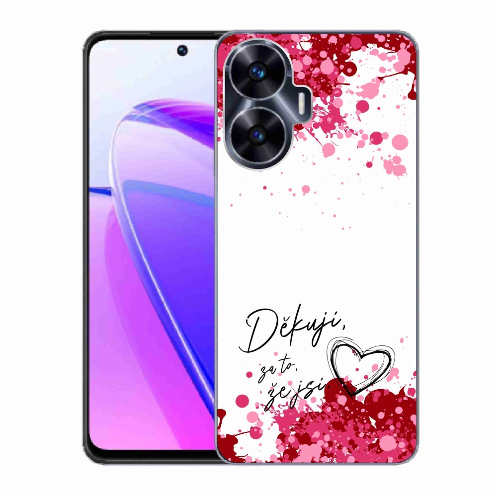 Gél borító mmCase a Realme C55 készülékhez - text in love 2 fehér háttér