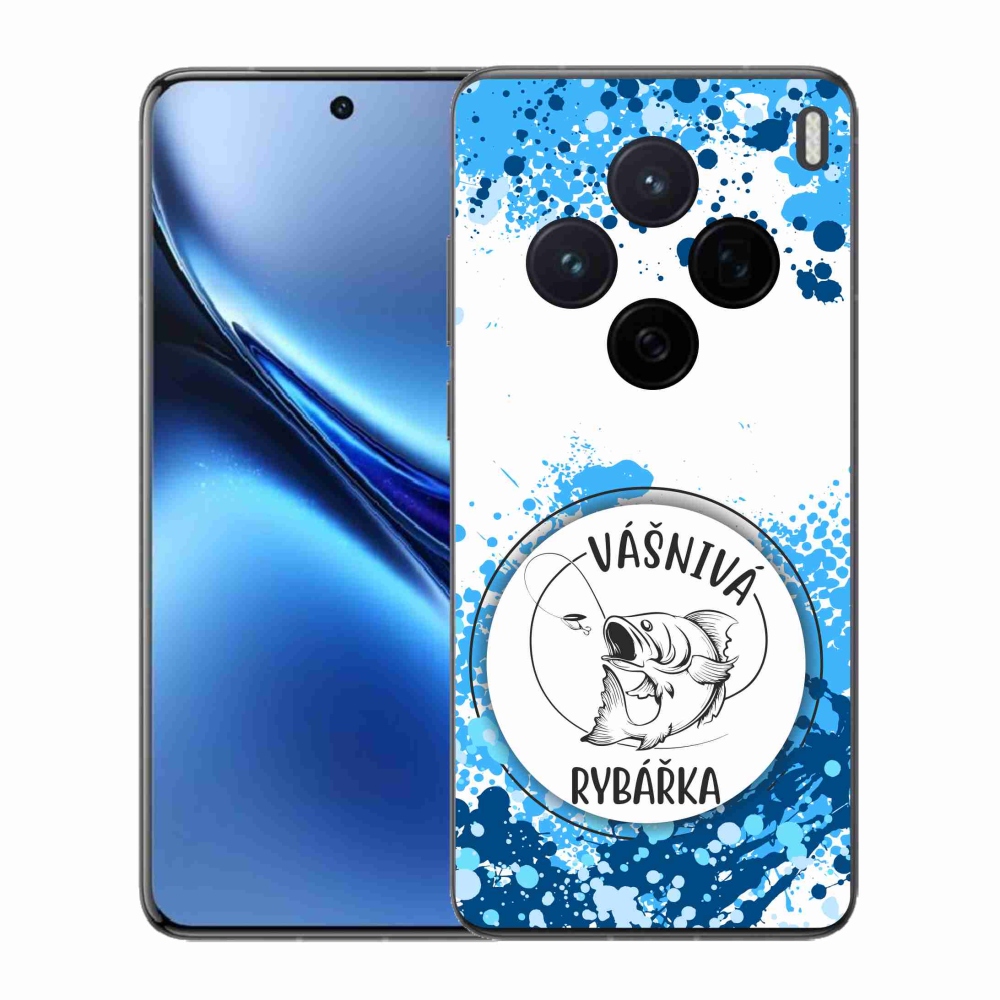 Zselés borító mmCase a Vivo X200 5G készülékhez - szenvedélyes halász fehér háttérrel