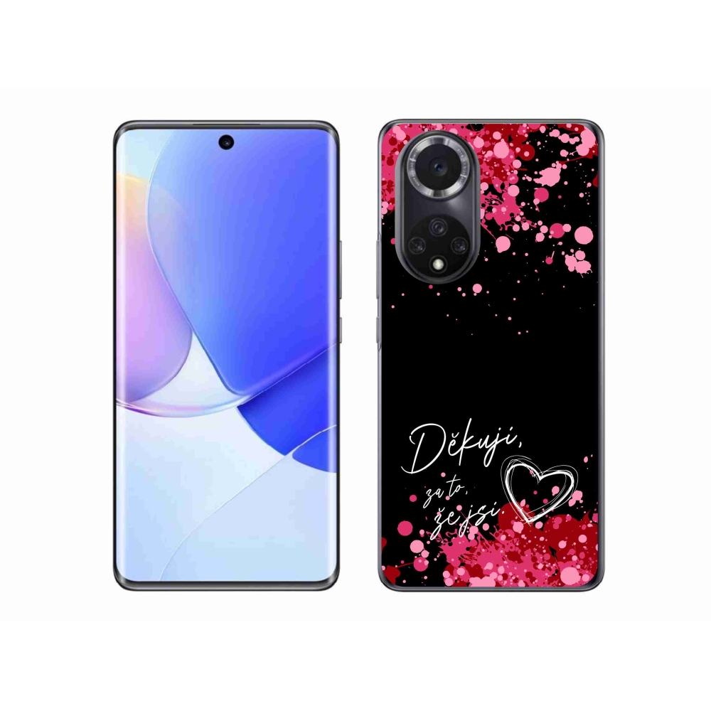 Gél borító mmCase a Huawei Nova 9-re - szerelmes szöveg 2 fekete háttérrel
