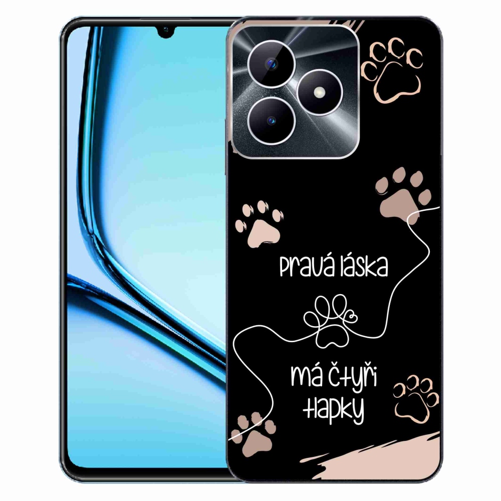 Zselés borító mmCase a Realme Note 50 készülékhez - kutya motívum 1 fekete háttér