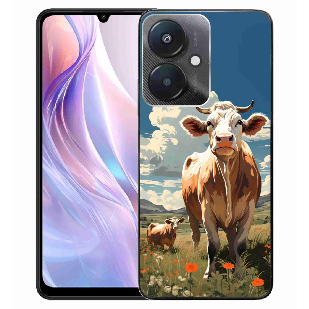 Gél borítás mmCase a Xiaomi Redmi 13C 5G számára - tehenek a réten