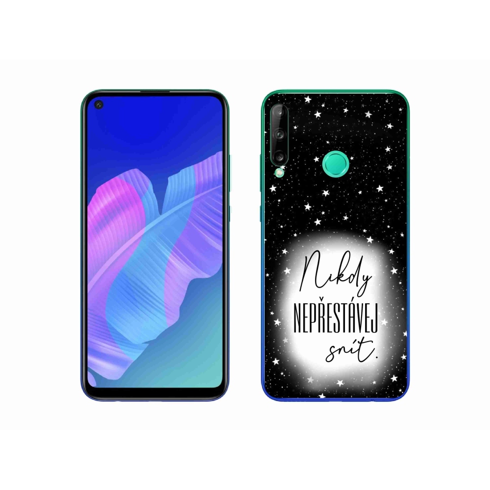 Gél borító mmCase a Huawei P40 Lite E - idézet 1 fehér és fekete háttérrel