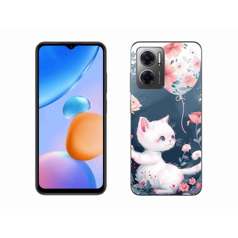 Gél borító mmCase a Xiaomi Redmi 10 5G-hez - cica lufival